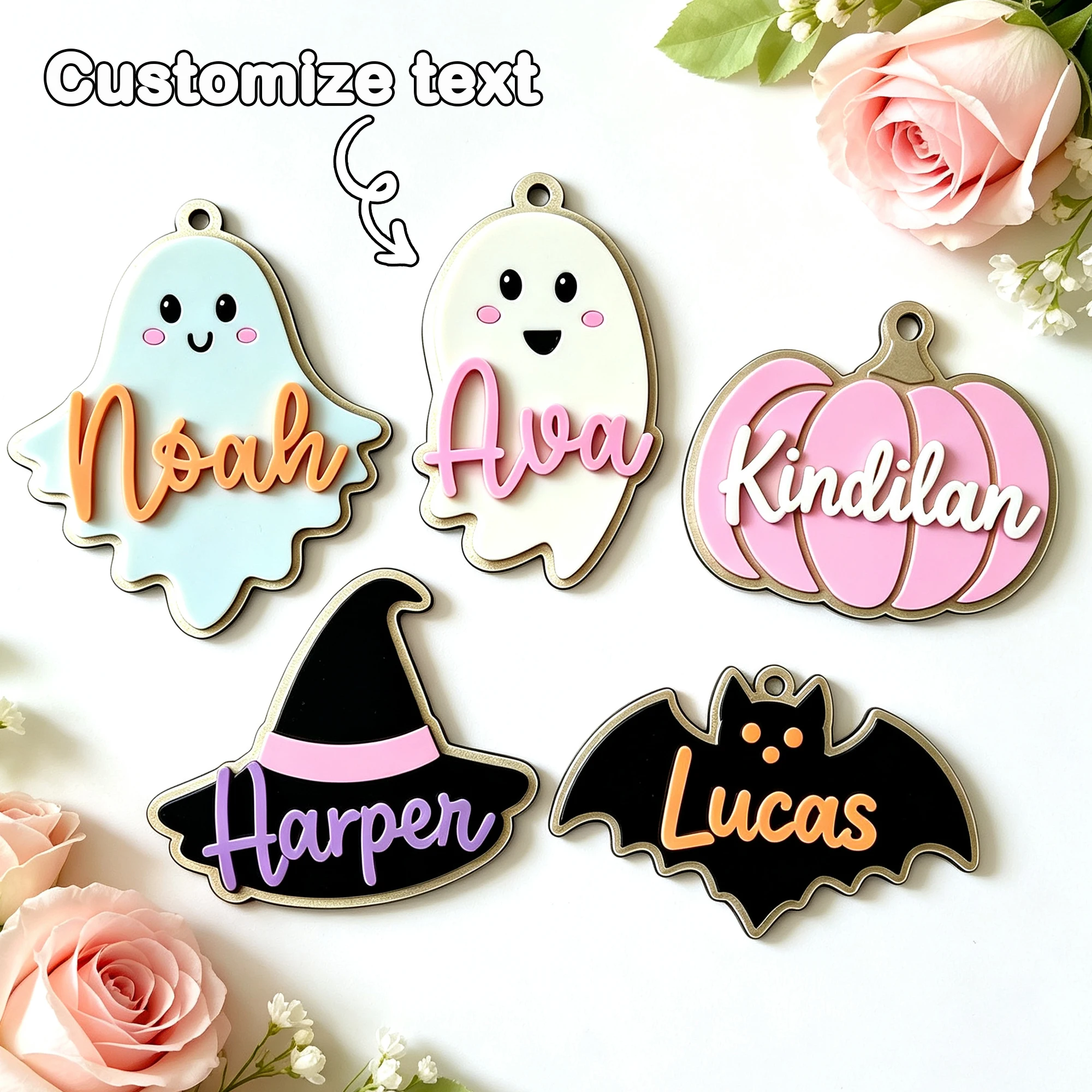 Halloween Tags |   Ghost-Themed Basket Tag |   Personalized Halloween Name Tags |   Halloween Basket Tags | Halloween Gifts | Personalized Tags | Personalized Gifts | Name Tag | Personalized Keychain | Personalized Gifts