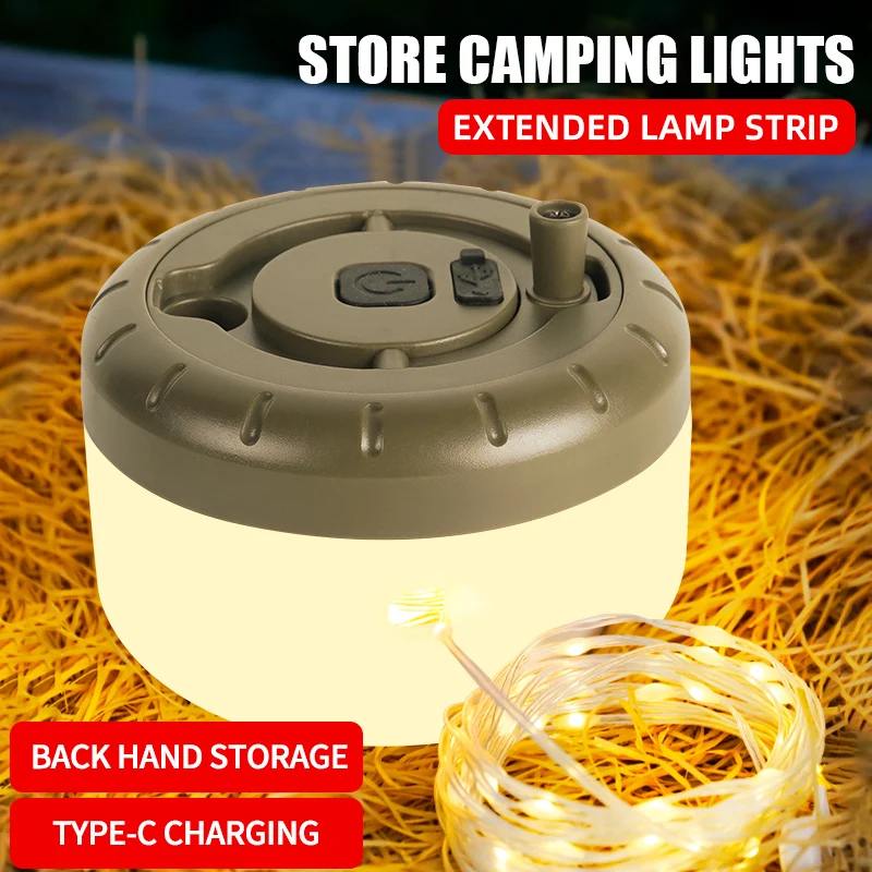 LED Light String แบบพกพา Camping ไฟ 1800mAh 8 M บรรยากาศกลางแจ้งเต็นท์งานแต่งงานตกแต่งคริสต์มาส Strip โคมไฟดาว