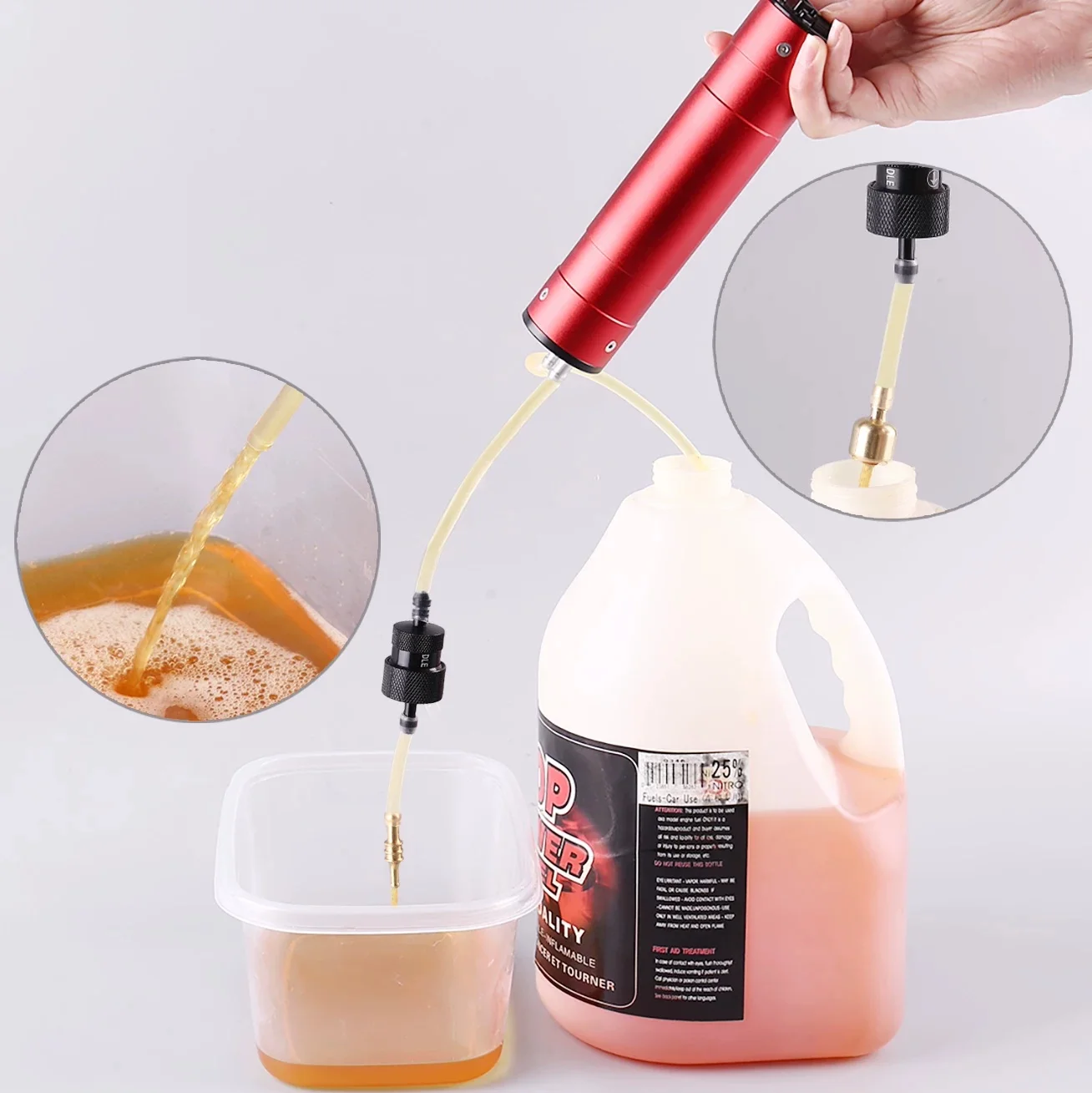 DLE High Flow Rechargeable Bidirectional Electric Fuel Pump for RC Fixed Wing Airplane & UAV