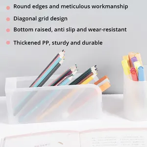 1PC White/Transparent Black Multifunctional Large Capacity Desktop Stationery Pencil Storage Box 12 MAIN SALES BOX BOX - №8