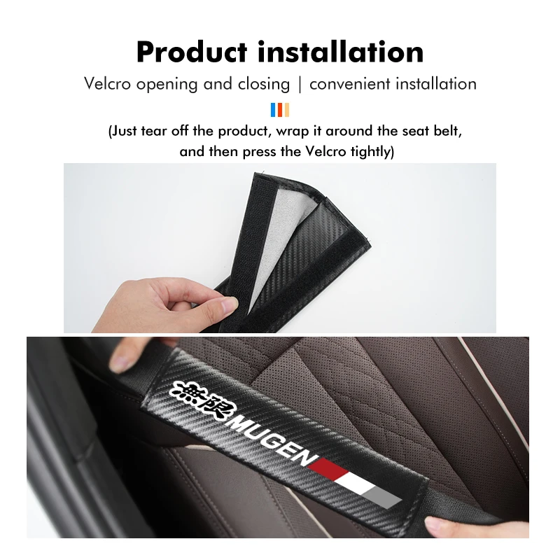 Carbon Fibe Car Seat Belt Pads Shoulder Cover Auto Accessories For Honda Fit Pilot Type-R Type-S VTEC Mugen INSPIRE Civic Accord