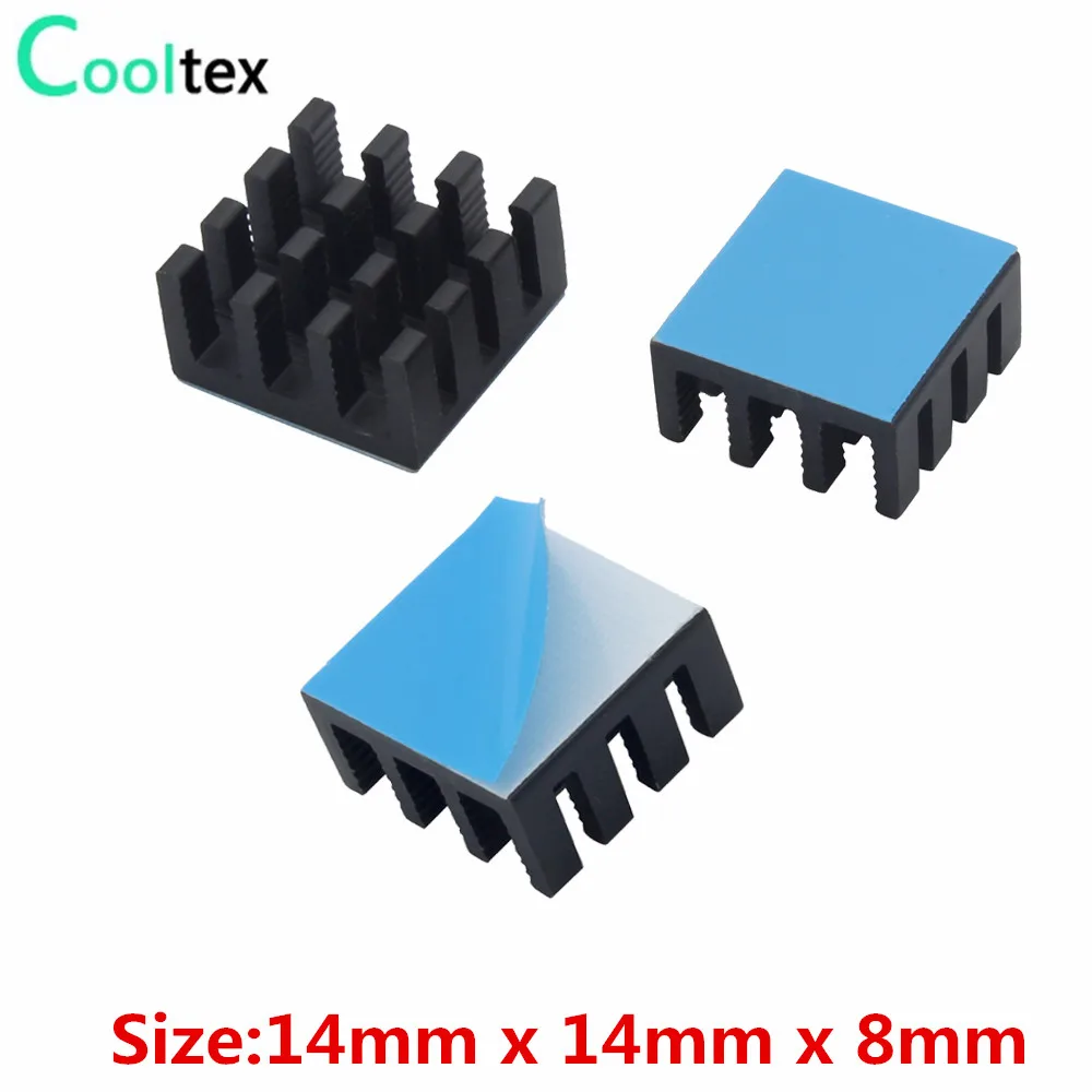 50pcs Aluminum Heatsink 14x14x8mm heat sink Radiator for Electronic Chip IC MOS Raspberry pi With Thermal Conductive Tape