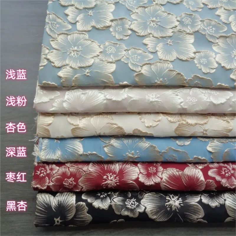 

Elegant three-dimensional embossed embroidered flower dress jacquard fabric coat women's