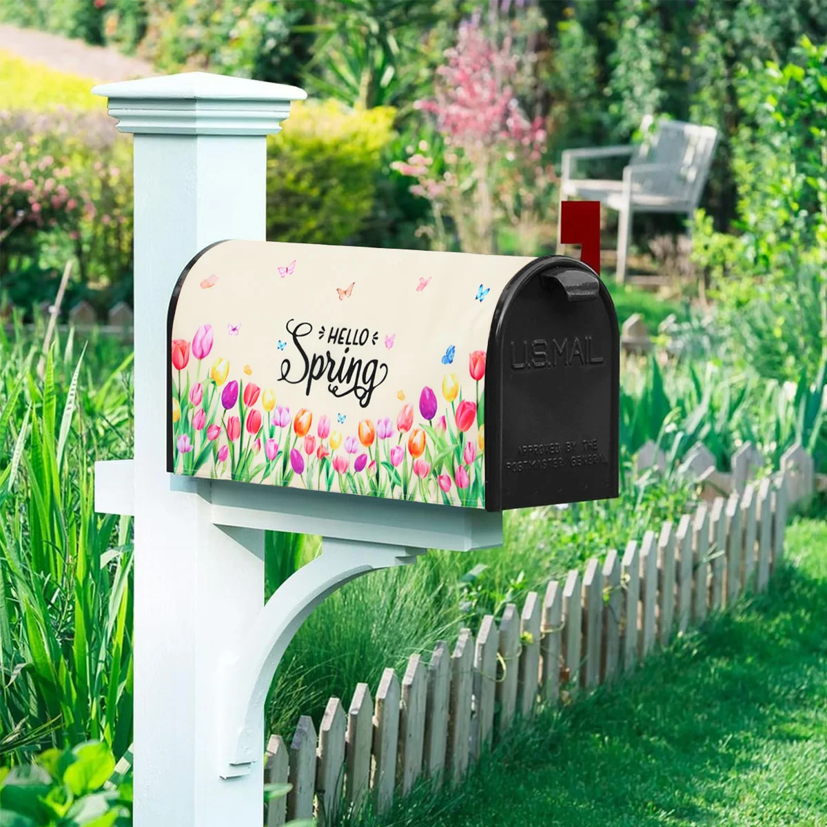 1pc Mailbox Covers 20.87x18.11inch  Hello Spring Summer Autumn Winter Magnetic Mailbox Wraps Box Cover Garden Yard Outdoor Decor