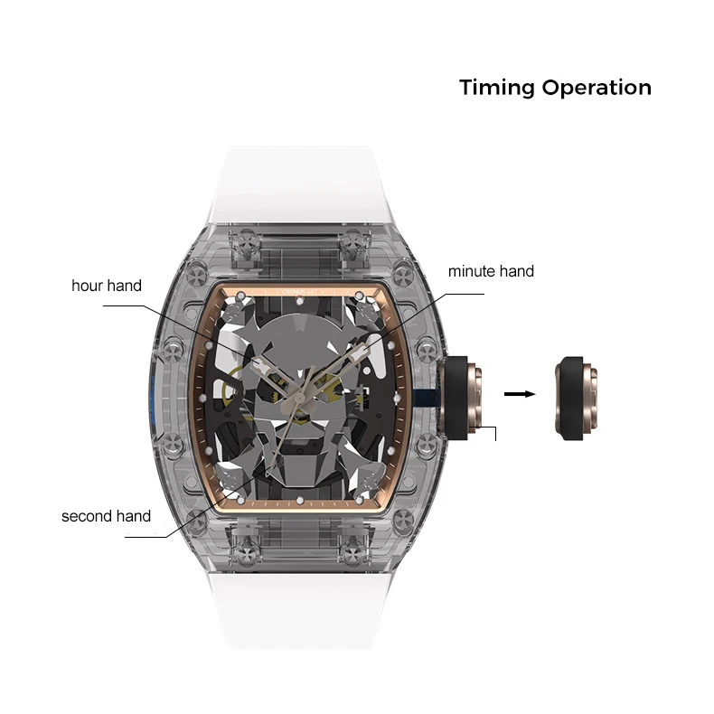 

CRONUSART мужские автоматические часы с сапфировым корпусом 50 мм * 42 мм механические наручные часы Tonneau светящийся фторкаучуковый ремешок скелетонизированный циферблат