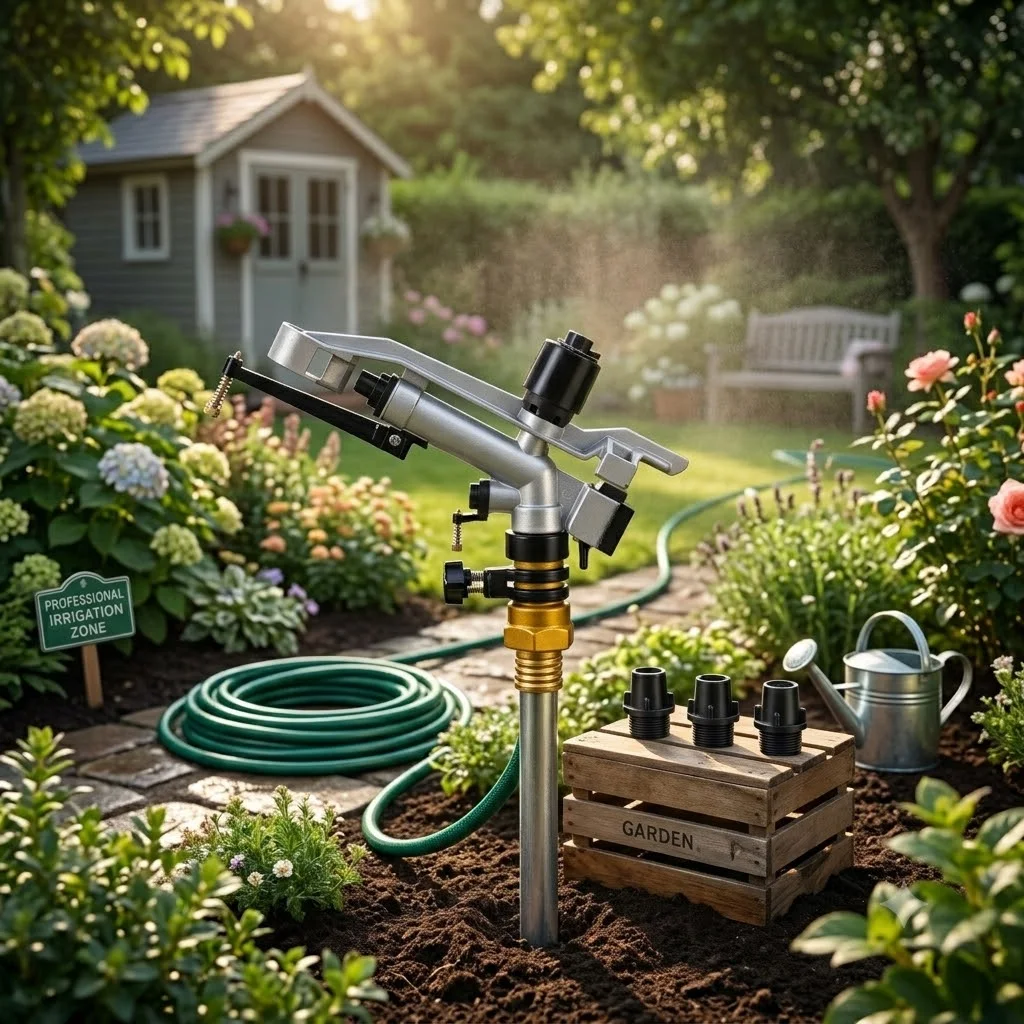 1.2" Female thread Long Spray Distance Sprinklers Gun Garden Farm Agriculture Irrigation Watering Nozzles Rain Gun Gift 3 Nozzle