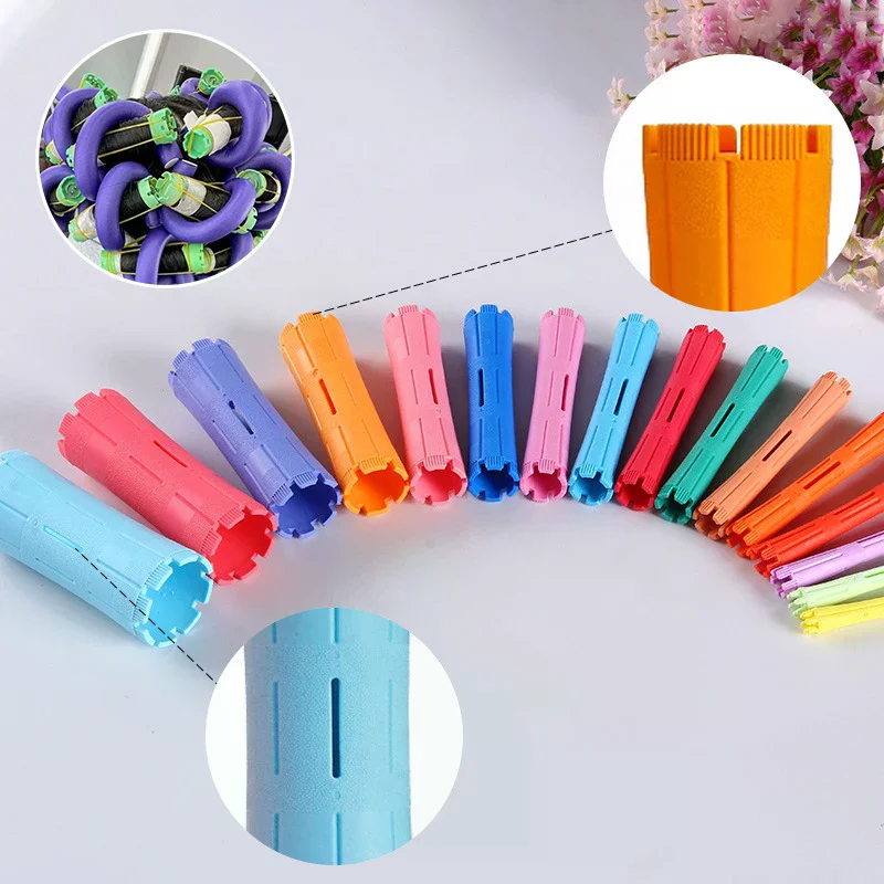 6/9Pcs Hair Perm Rods Cold Wave Perming Rods Heatless Non-slip Hollow Design Hair Rollers DIY Curlers Barber Shop Hair Styling