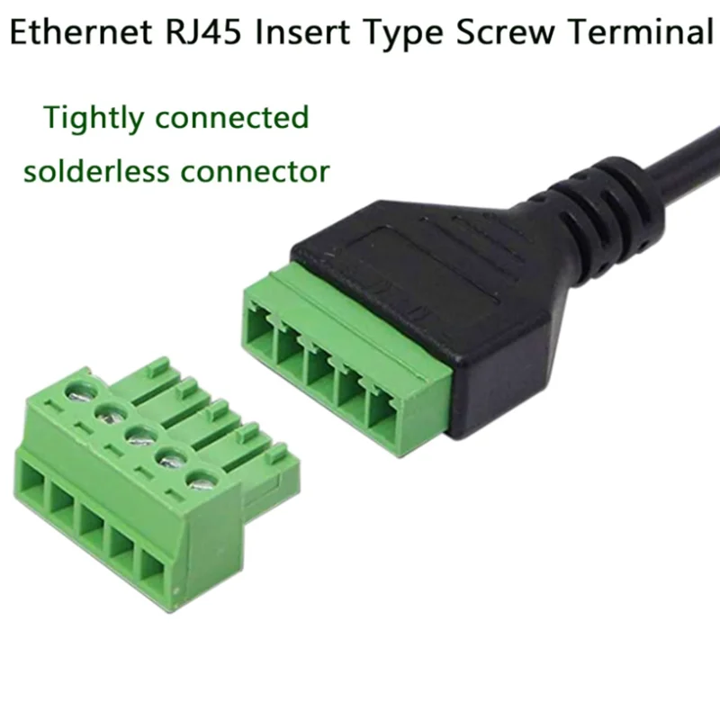Screw Terminal Network Adapter Cable Rj45 to Screw Terminal Block 8p Connector Ethernet rj45 Male Female to 8 pin