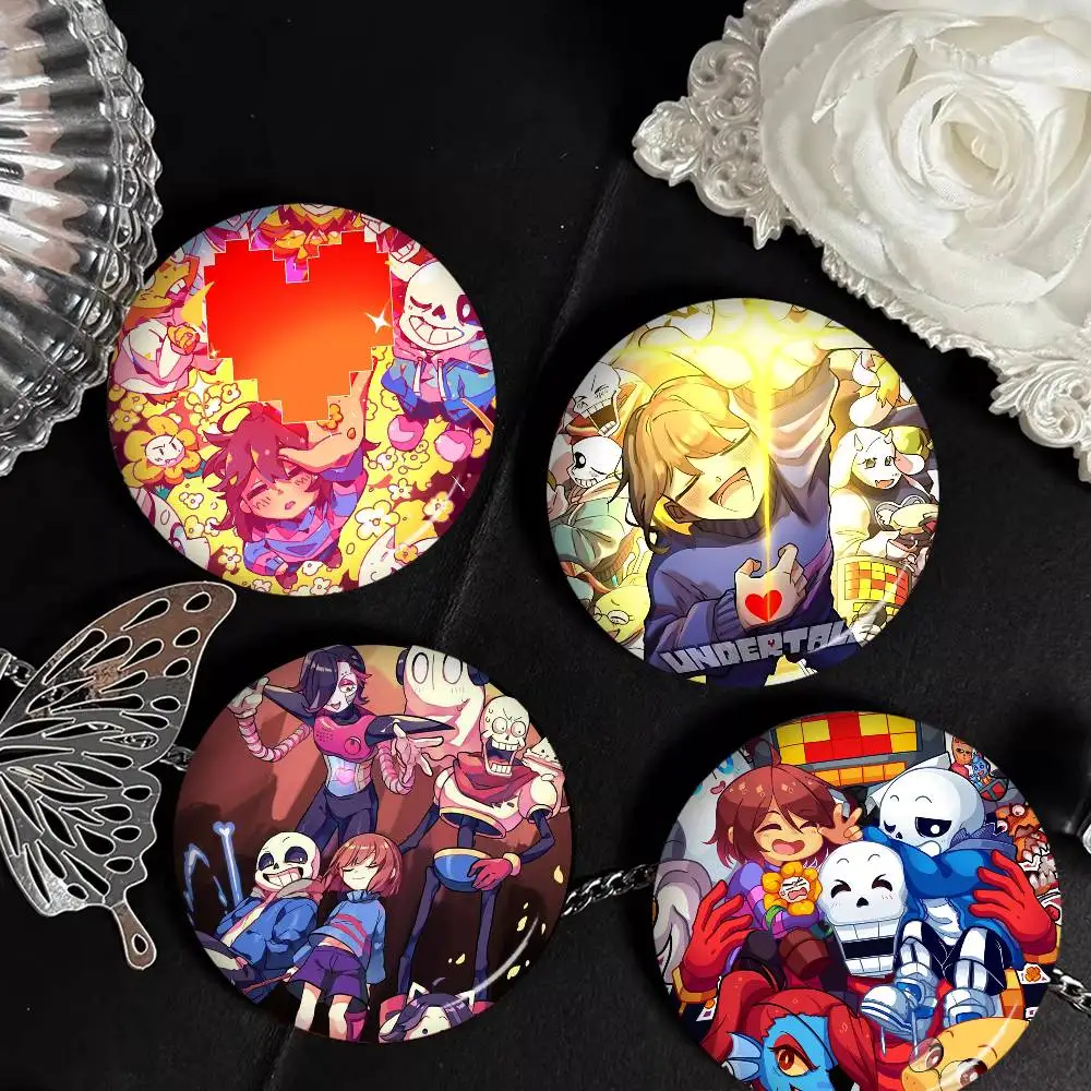 Hot Video Game U-Undertale 58mm Handmade Brooch Cartoon Cosplay Badge on Backpack Jewelry Accessories Gifts