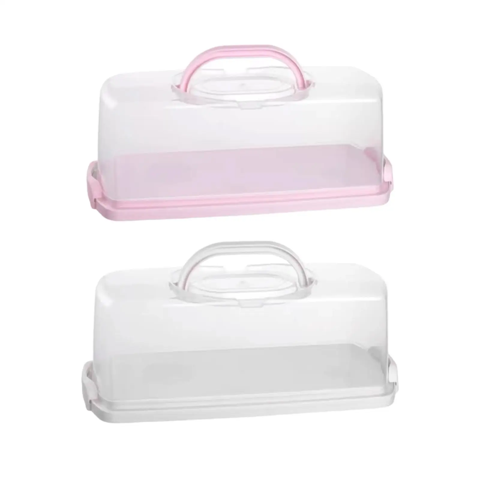 

Rectangular Cake Tray PP Plastic Loaf Bread Storage Container with Lid for Party Kitchen Refrigerator