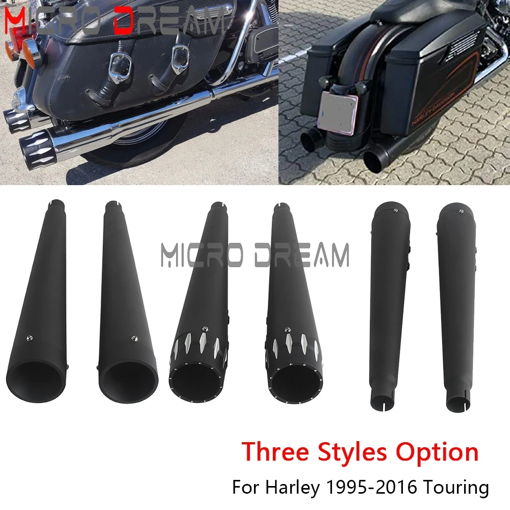 Мотоциклетный 4-дюймовый двойной глушитель без шнуровки для Harley Touring Bagger Electra Glide Road King FLHR FLHX FLHT FLTR 1995-2016