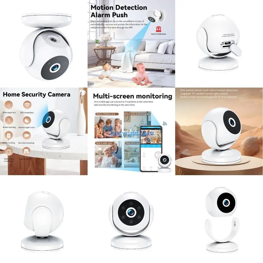 

C7AB Камера мониторинга с широким охватом 360 Панорамная ночная визуальная двусторонняя сигнализация о движении для витрин офиса