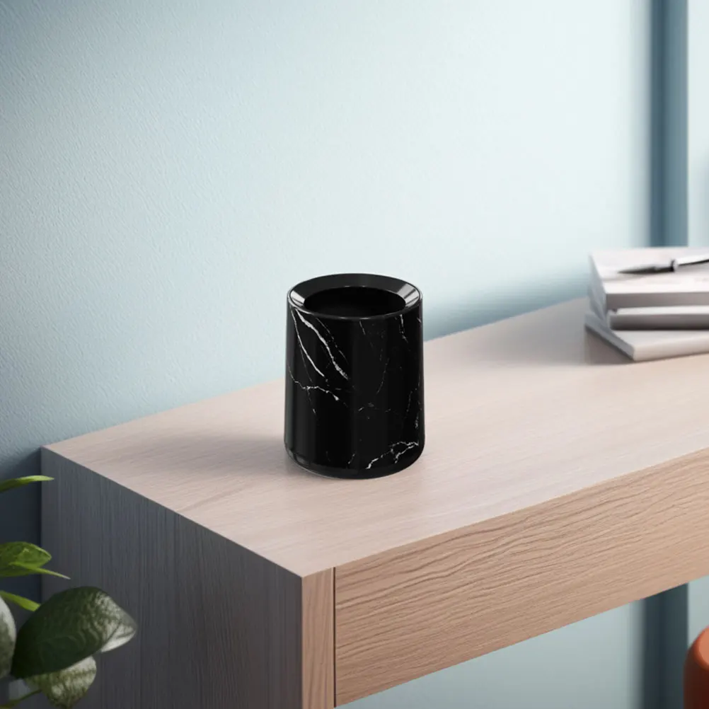 

Marble Trash Can Garbage Bathroom Cans for Bedroom Countertop Desk Bin Farmhouse Decorative