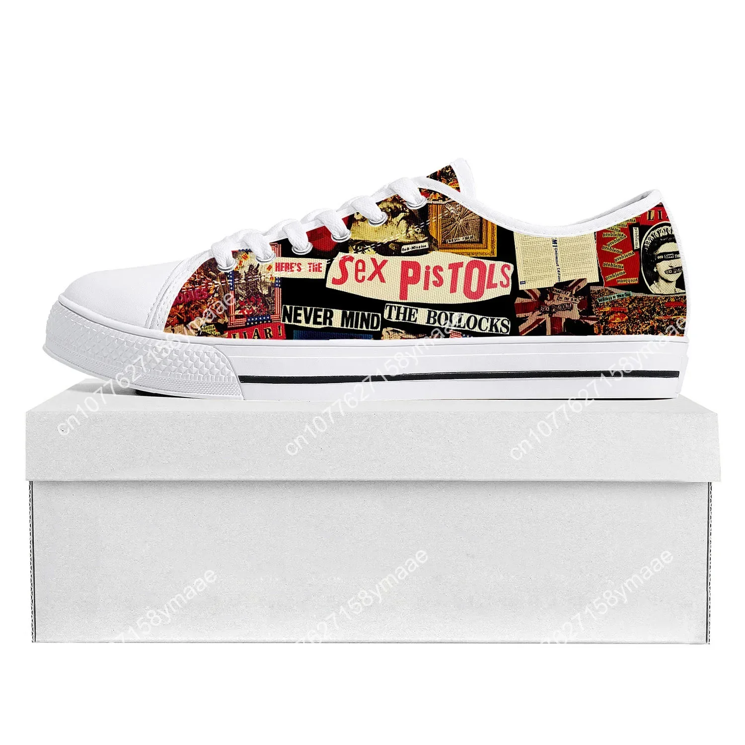 Sex Pistols Low Top Sneakers Mens Womens Teenager Canvas High Quality Sneaker Casual God Save The Queen Customize DIY White Shoe