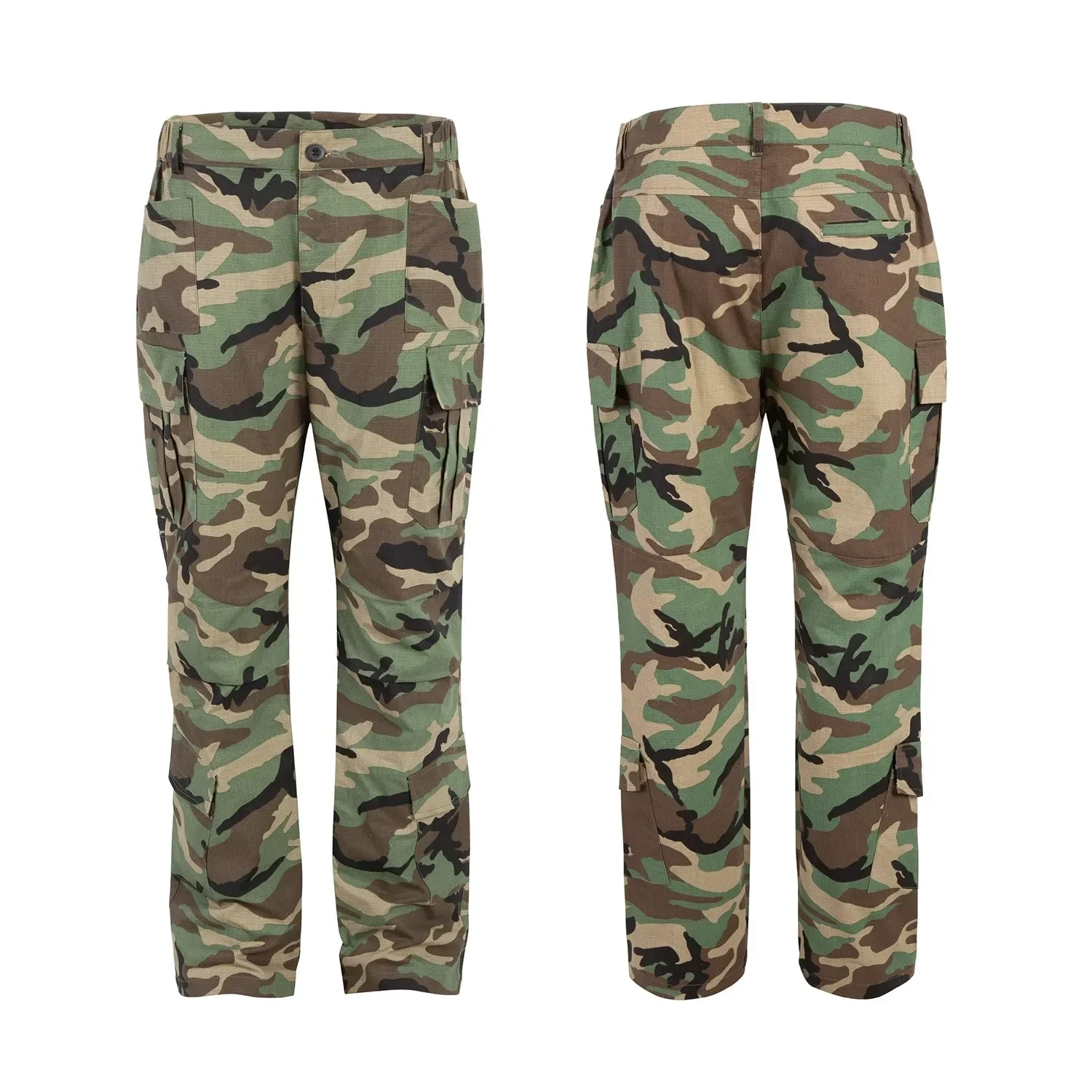 

2026 New Men Women Washed Loose Wide Leg Profile Digital Print Camouflage Functional Pants Cargo Jeans