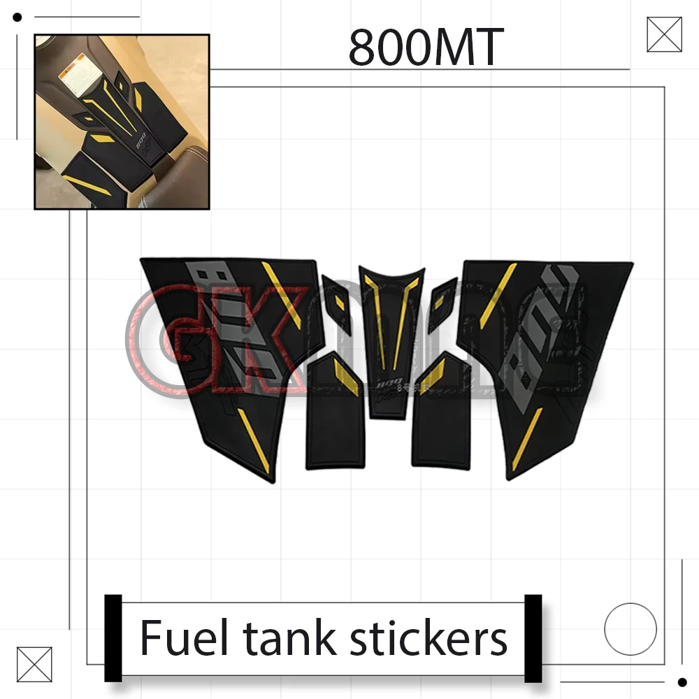 New For CFmoto 800MT 800 MT Motorcycle Modified PVC Rubber Fuel Tank Sticker Anti-slip Stickers Decorative Fishbone Sticker