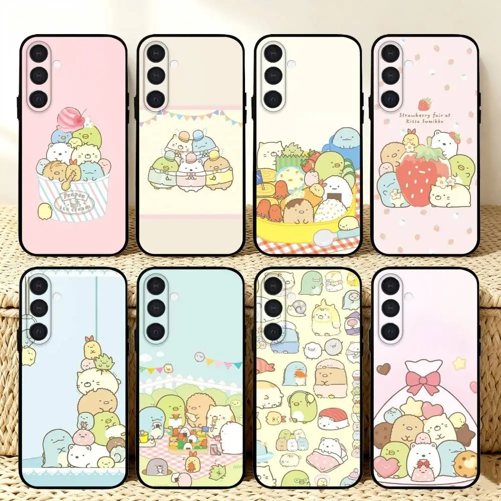 

S-Sumikko Anime G-Gurashi Phone Case For Samsung A73,72,71,53,52,51,22,91,80, Soft Black Cover