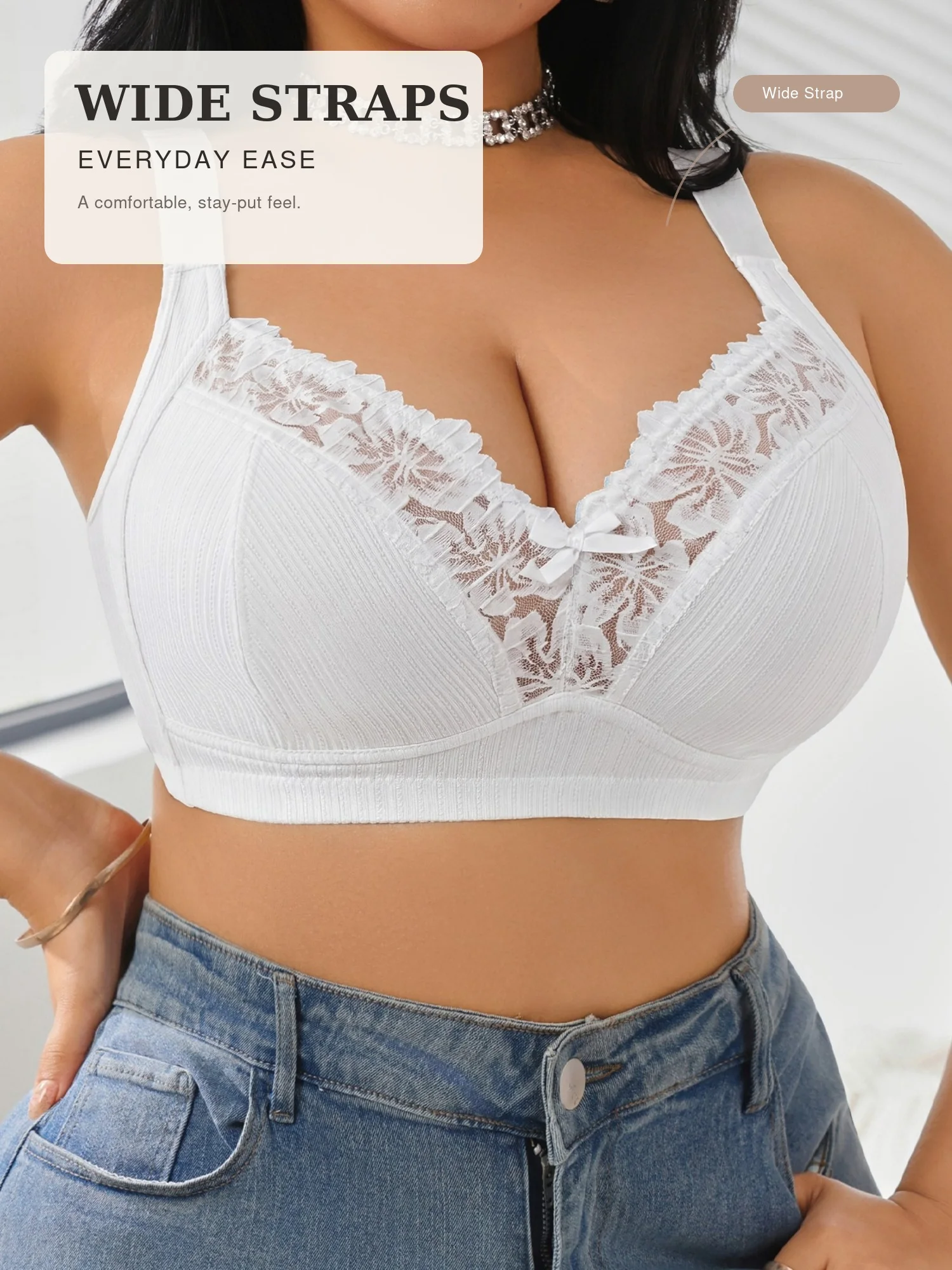 Damen Plus Size Drahtloser Yog – Sheer Bra Lace Bewertung und Preis