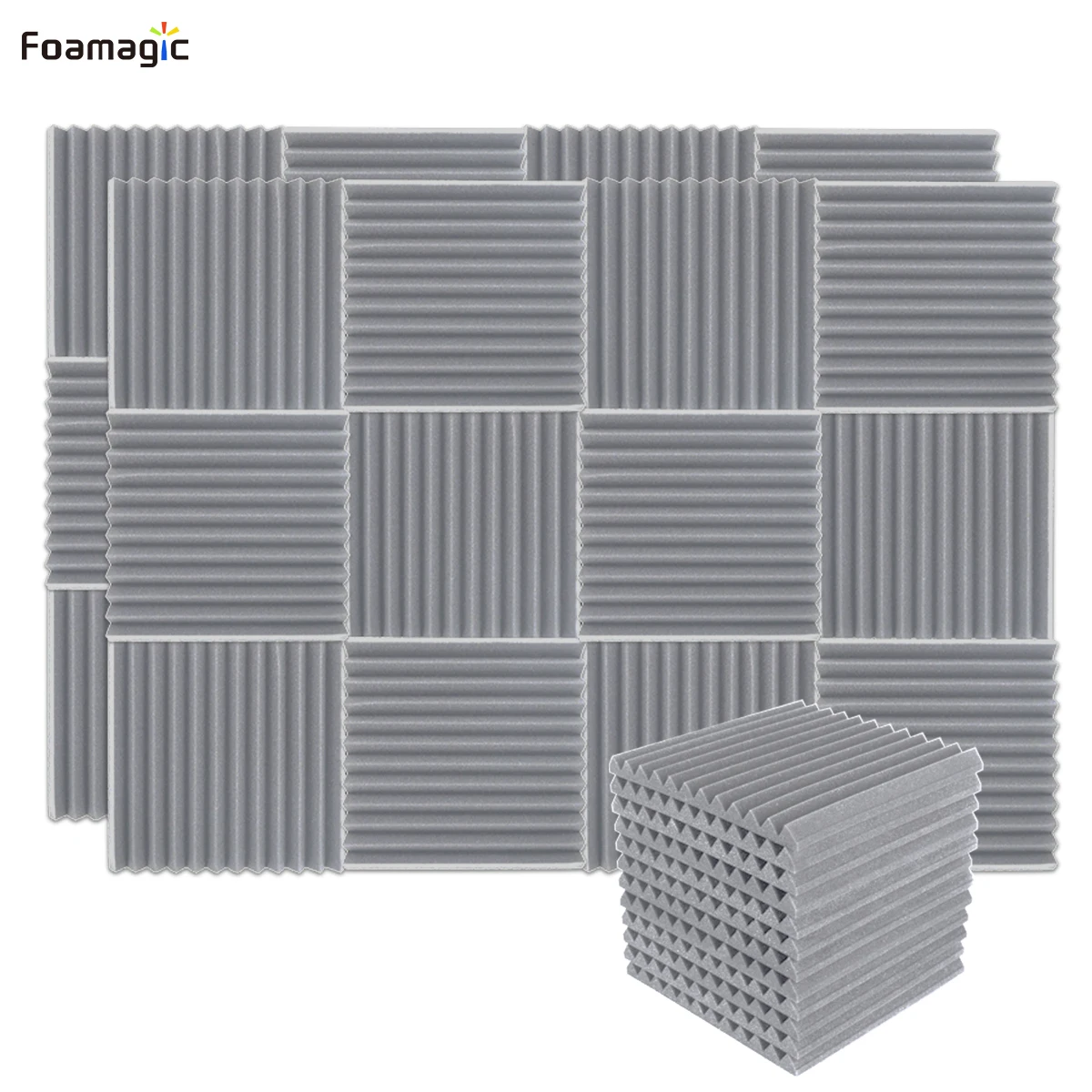 

12 PCS Acoustic Panels,1''X12''X12'',High Density Fireproof Noise Cancelling Foam Studio Foam Panel