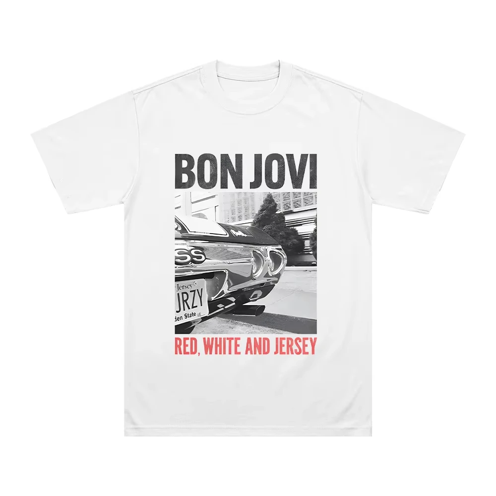 Bon Jovi FOREVER تي شيرت عادية الرجال النساء الهيب هوب قصيرة الأكمام تي شيرت Harajuku أنماط موضة للجنسين ملابس قطنية الشارع الشهير