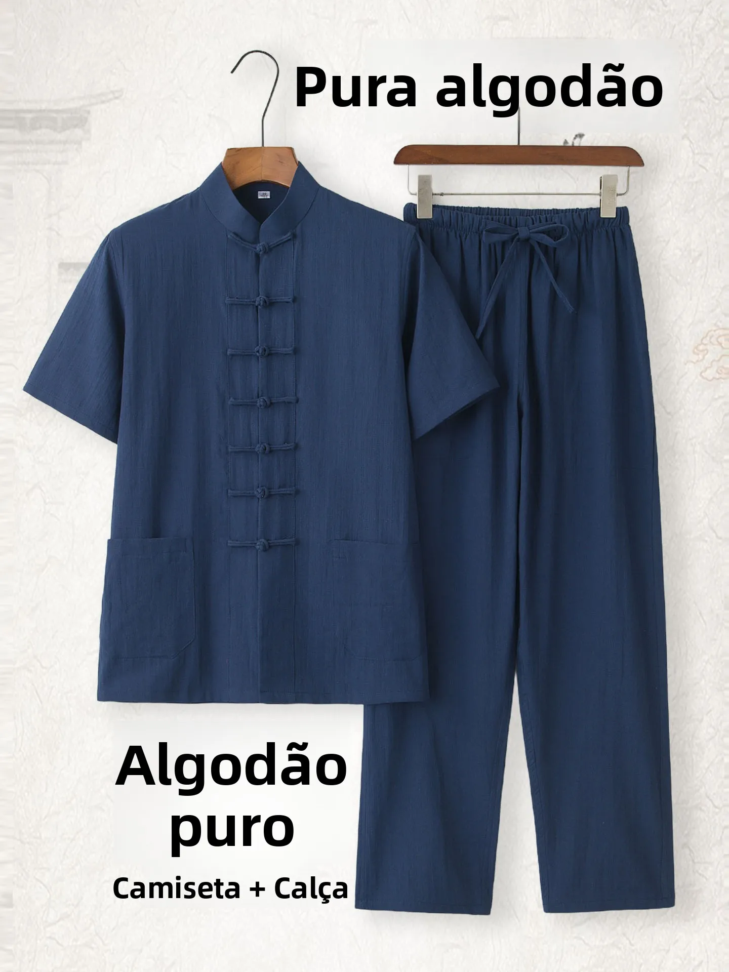 summer-thin-pure-cotton-men's-short-sleeve-suit-casual-breathable-comfortable-mid-aged-zen-clothing-chinese-style-buttoned-set