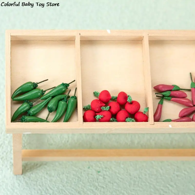 1:12 Dollhouse Miniature Fruit Vegetable Rack Storage Rack Supermarket Fruit Rack Stall Model Play House Toy Kid Gift