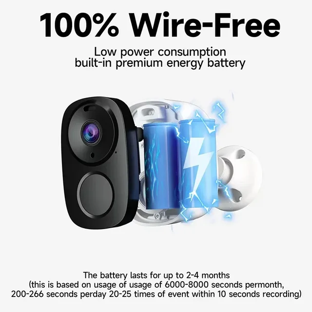 Security Cameras Wireless Outdoor, 2K 3MP Battery Powered WiFi Security Camera with Spotlight Siren, 2-Way Audio, Waterproof 4