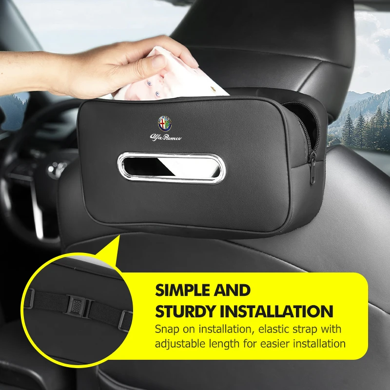 2026年式 アルファロメオ 車用センターコンソール アームレストボックス ティッシュボックス ペーパータオル収納バッグ アルファロメオ ジュリア 147 ミト 156 159 166用