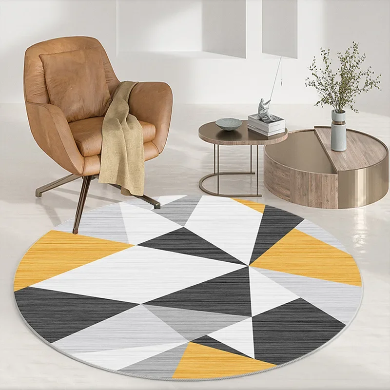 Simple Geometric Rug Bedside Sofa Soft Floor Mats Living Room Bedroom Round Carpets Bathroom Kitchen Anti-slip Area Rugs Doormat