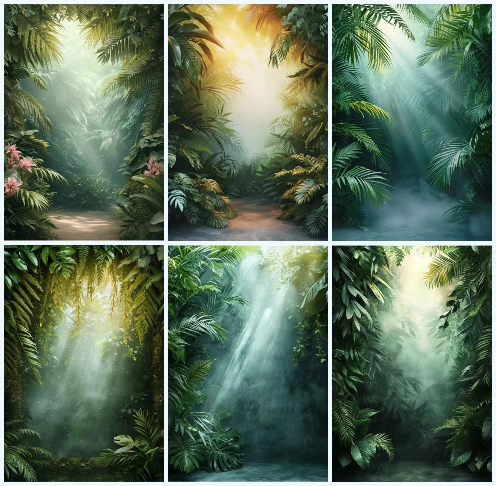 

Mehofond Photography Background Summer Tropical Jungle Forest Palms Maternity Art Women Portrait Photo Backdrop Photocall Props