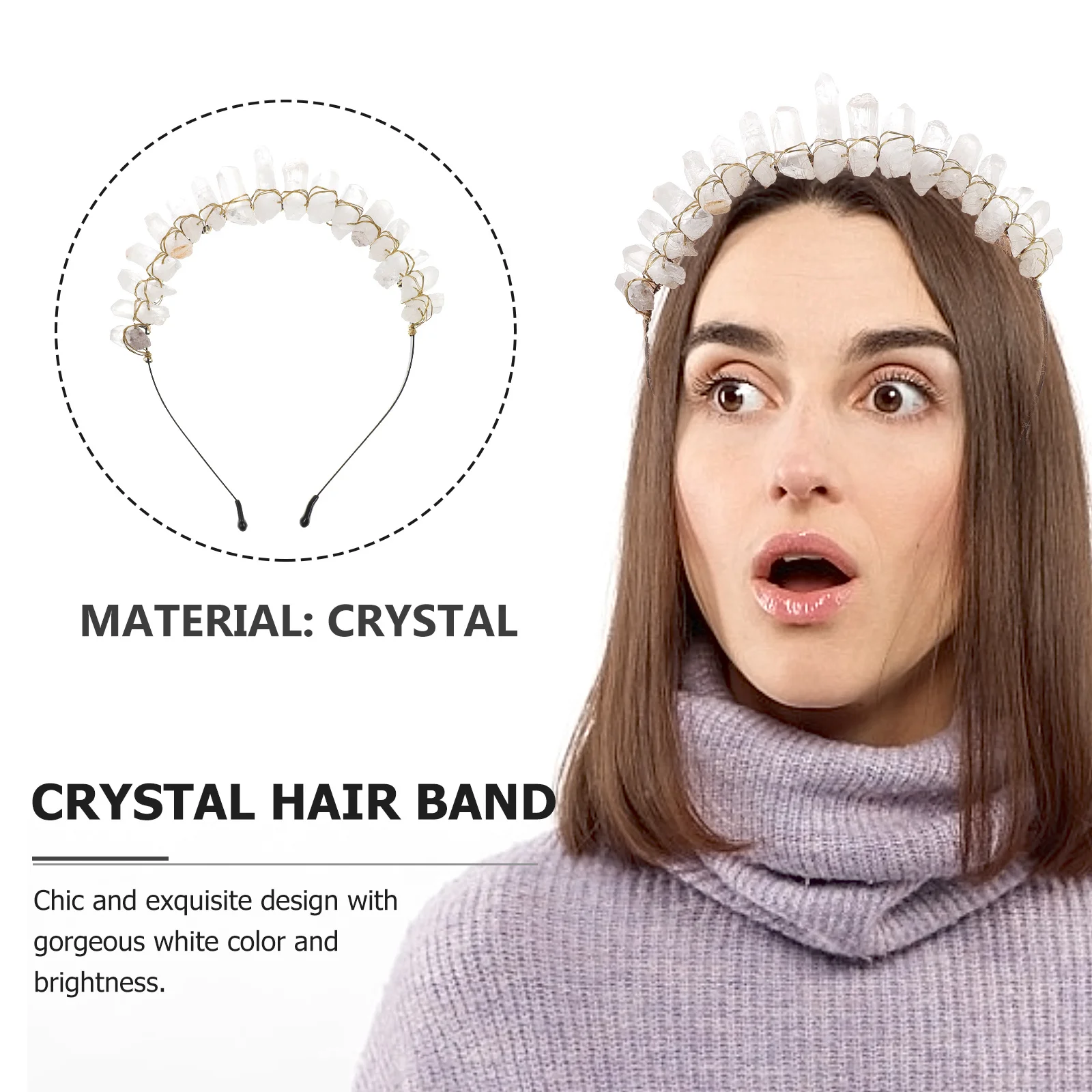 

Crystal Band Chic Headdress Exquisite Hair Accessories Stylish Hair Hoops For Wedding Party Prom Evening Event Decor