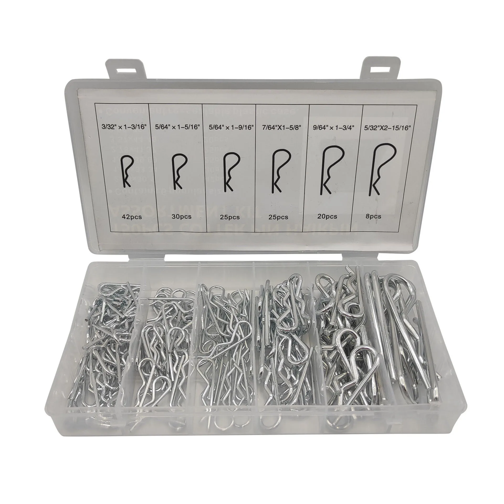 

150pcs Cotter Pins Kit, R Clip Pins spring steel Hairpin Clips for Pipe Automotive Machinery Retaining Split Pin