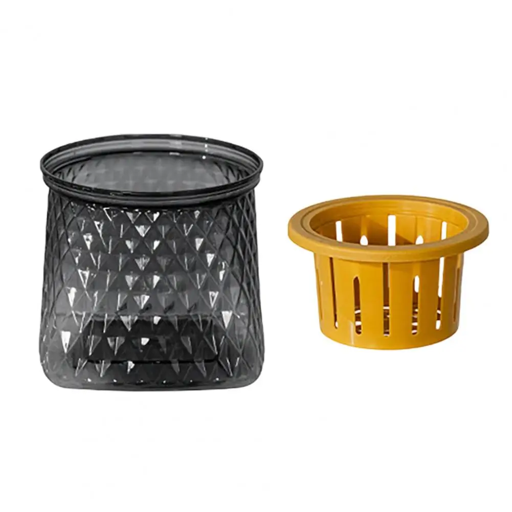 Self Watering Planter for Indoor Plants, Transparent Hydroponic Planter, Decorative Flowerpot with Rope for Home