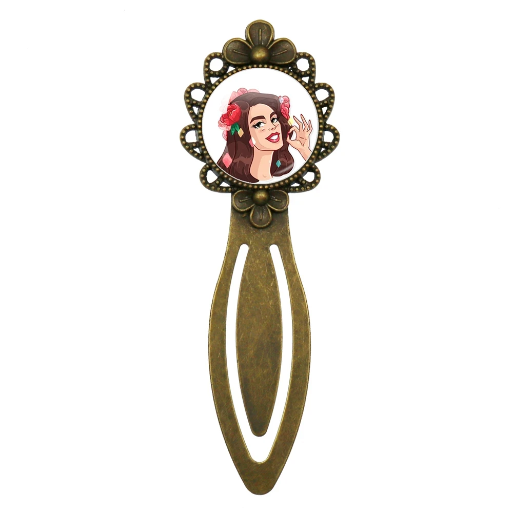 20mm Bookmarks Handmade Making Lana Del Rey Glass Cabochon Charm Bookmarks Fashion Star Jewelry For Friends Gifts