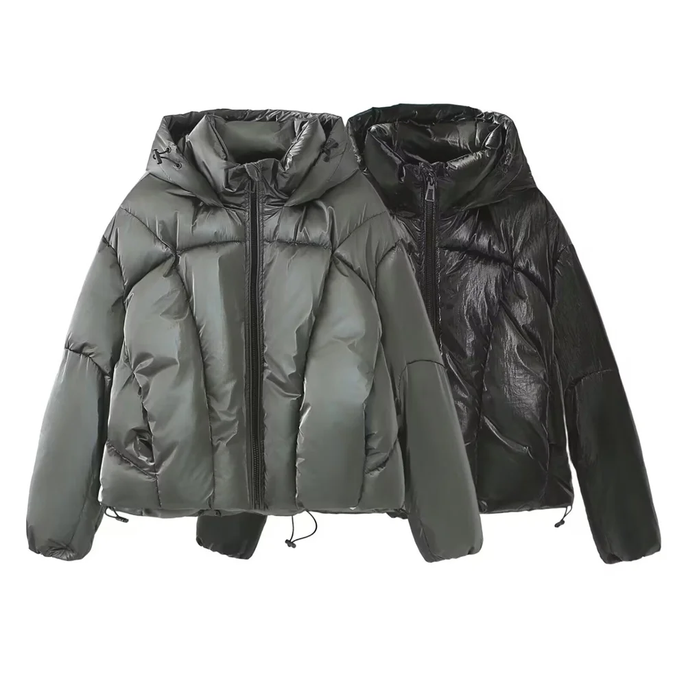 

Taop&Za women's new casual stand up collar metal down cotton jacket short bread jacket comfortable jacket jacket