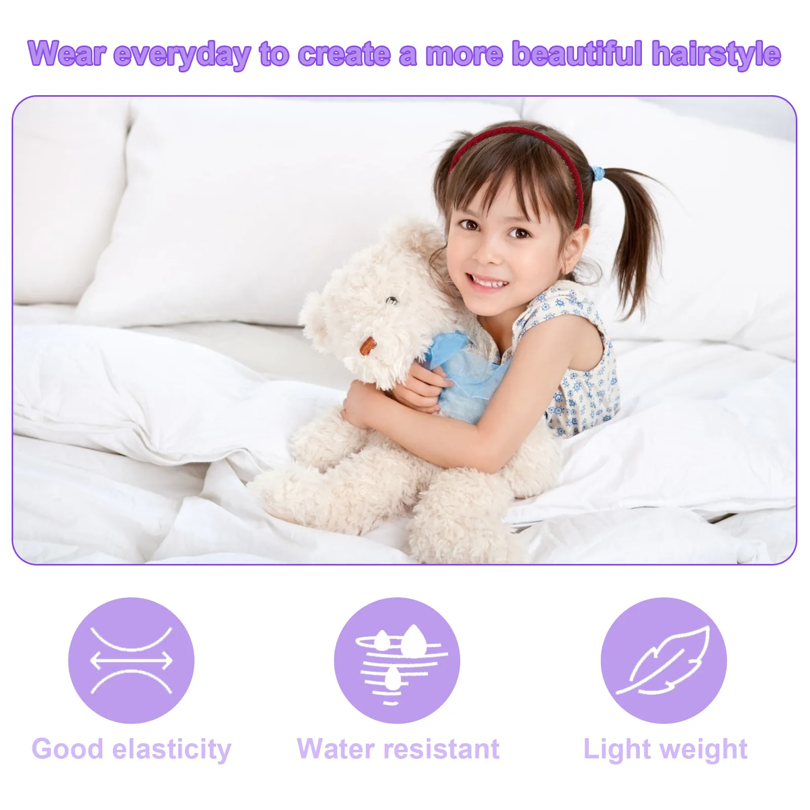8Pcs Women Hairband Teeth Comb Non-Slip Hair Accessories Mixed Patterns Simple Style for Everyday Use Teeth Comb Hair Hoop