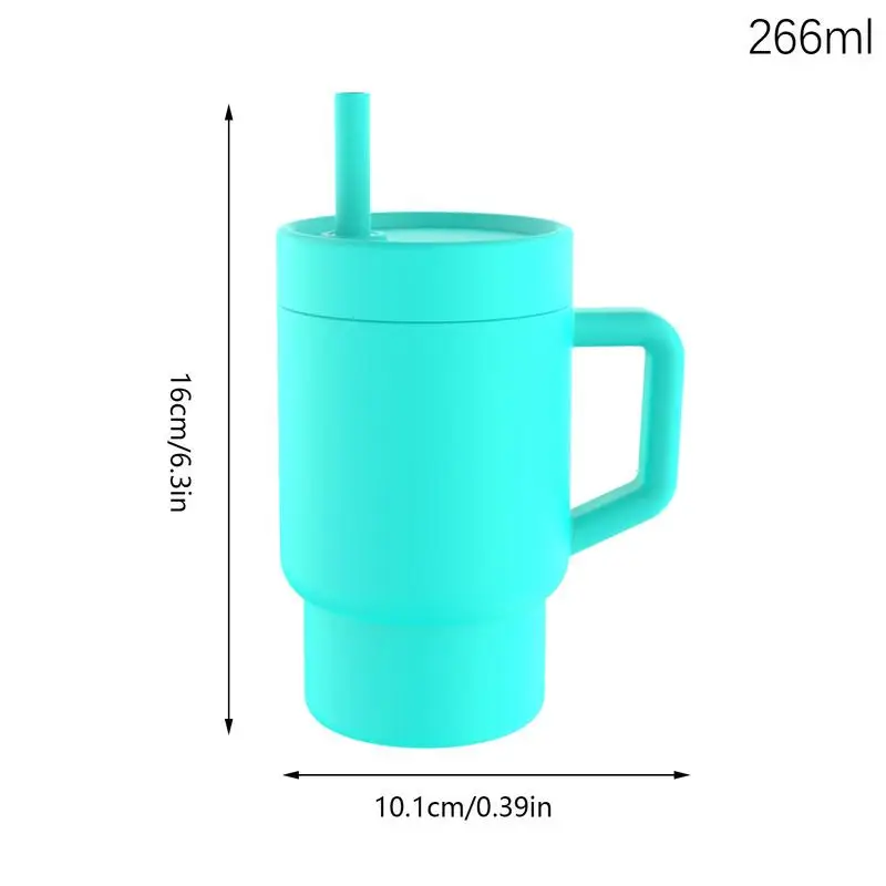 Straw Sippy Cup Silicone Training Cup With Handle Leakproof Travel Mug For Boys Girls Baby Water Bottle For Easy Sipping