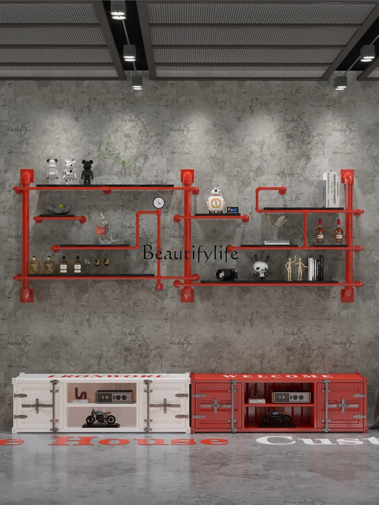 Creative Wall Shelf Industrial Style Decoration Wooden Bookshelf