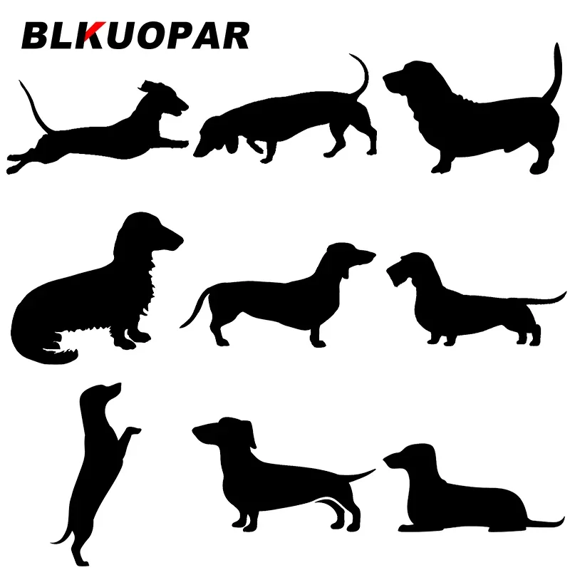 BLKUOPAR for Dachshund Wirehaired Silhouette Car Stickers Vinyl Creative Decals Sunscreen Air Conditioner Trunk Decor Car Goods