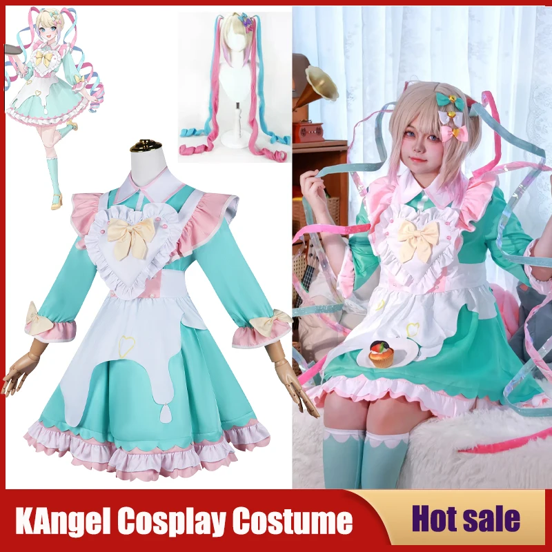 

Game Needy Girl Overdose KAngel Cosplay Ame Chan Costume Wig Set Lolita Maid Dress Party Carnival Anime Cos Skirt JK Uniform