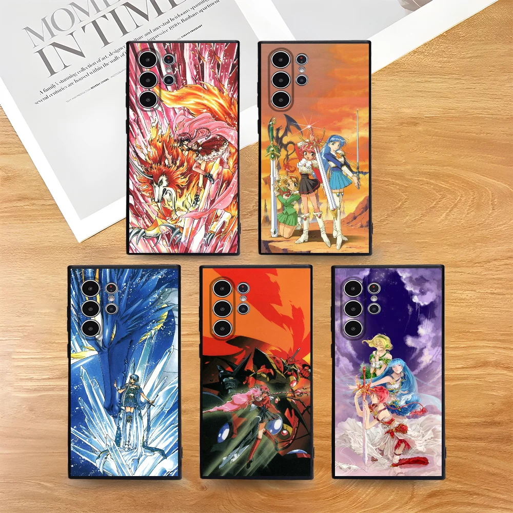 

M-Magic Knight Rayearth Phone Case For Samsung Galaxy S25 S24 S22 S23 Ultra S21 S20 Plus 5G Frosted Shockproof Full Cover Case