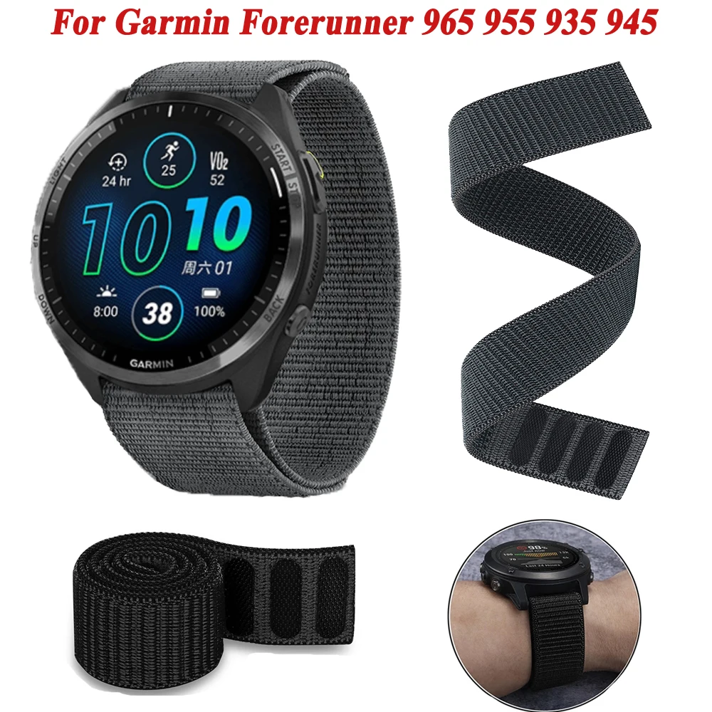 UltraFit Strap For Garmin Forerunner 965 955 935 745 945 S70 S62 S60 Instinct 2 Epix 2 Hook Loop Nylon Band Bracelet Wristbands