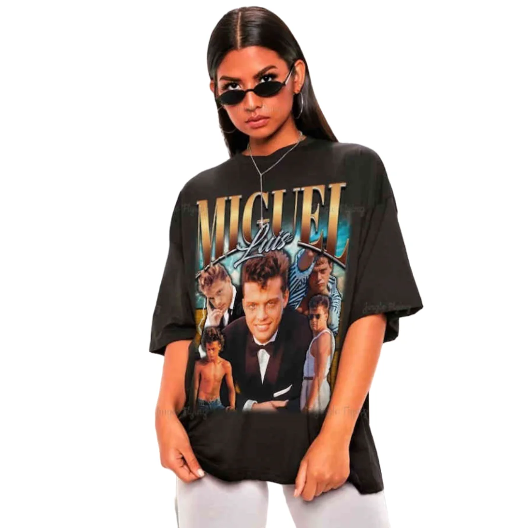 Retro Luis Miguel Tshirt T-Shirt Merch Sweatshirt 100% Cotton Tee Mens Clothing