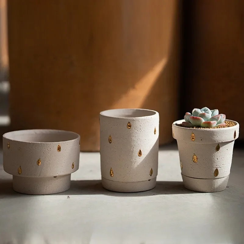 Handmade Succulent Flower Pot Ceramic Balcony Flower Pot Anti-corrosion Potted Plant Pot Flower Arrangement Nordic Style