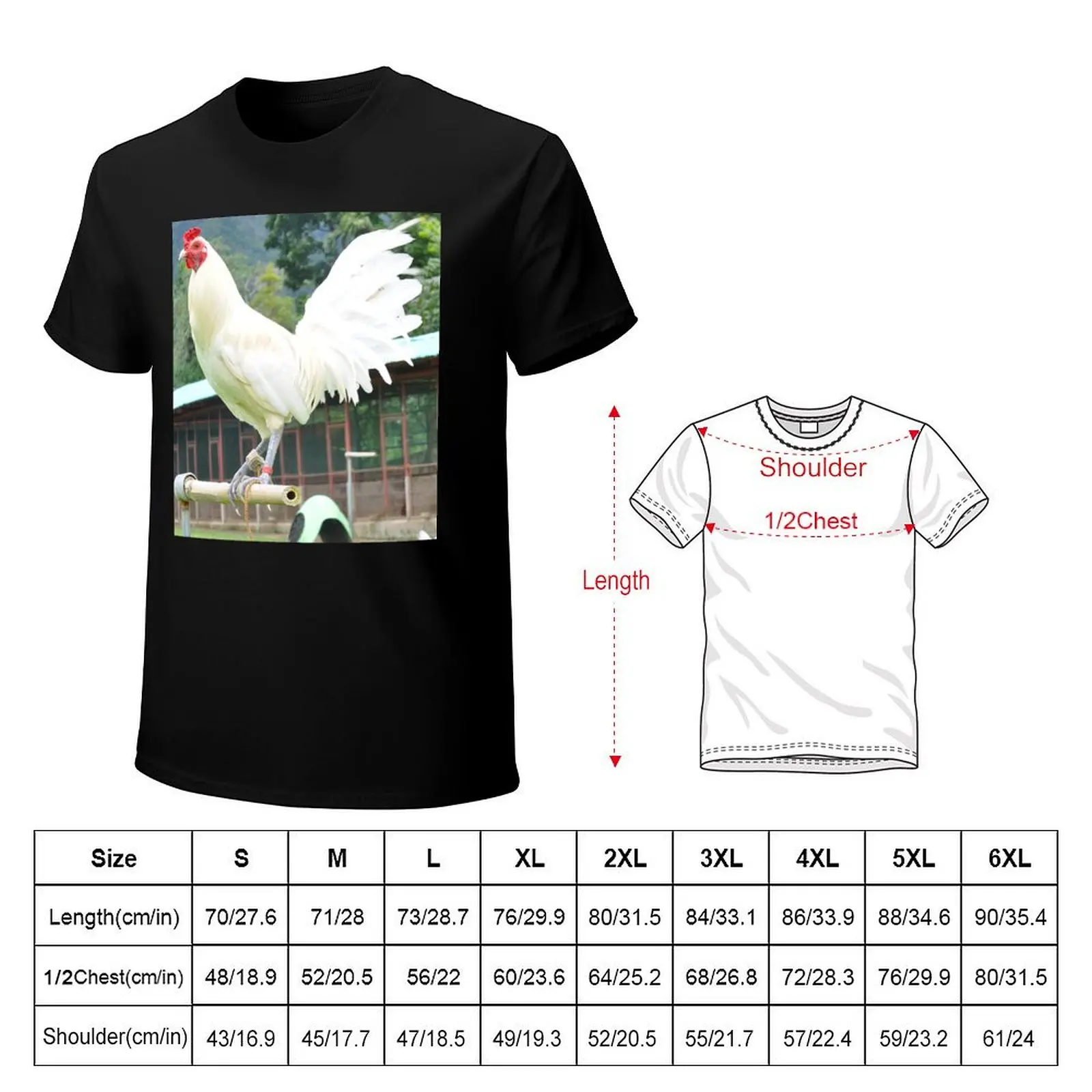 White Hatch Rooster T-Shirt animal prinfor boys hippie clothes tee shirts for men