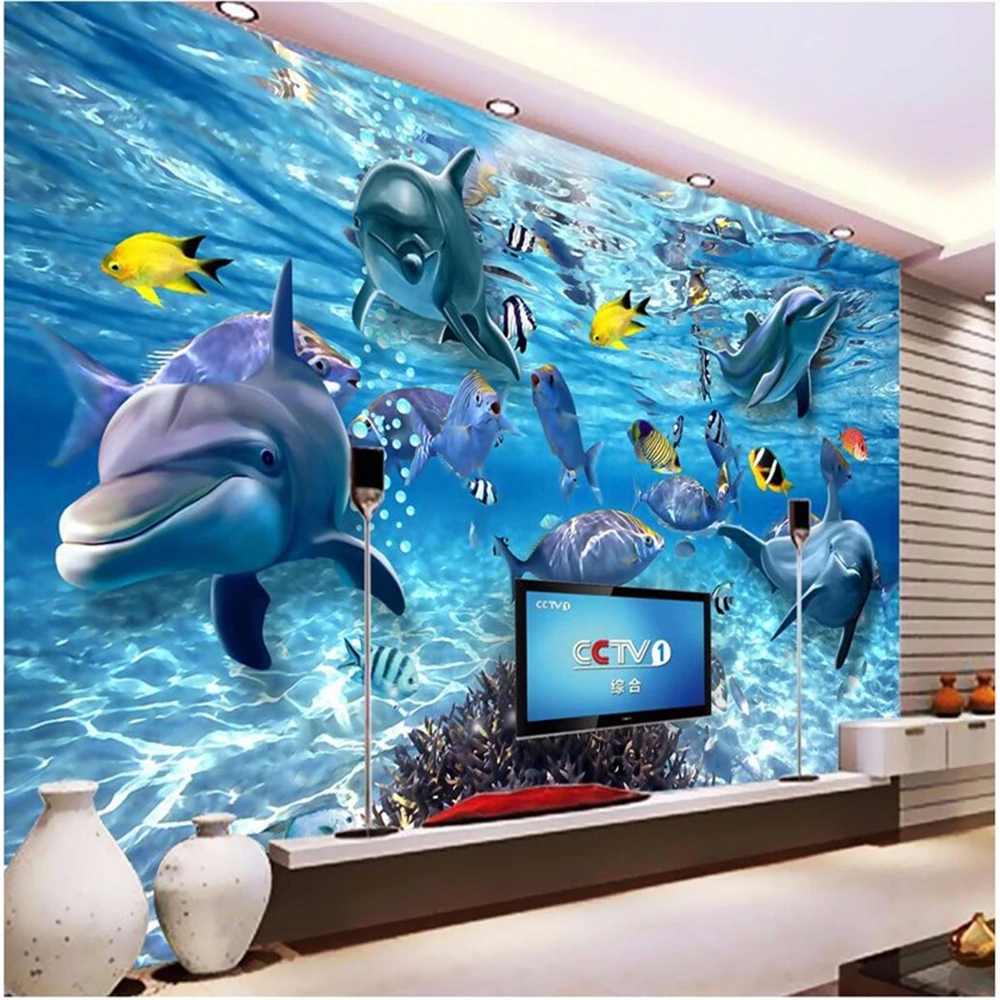 Custom photo wallpaper 3D stereo underwater world of marine living children's room background mural wall paper home decorations