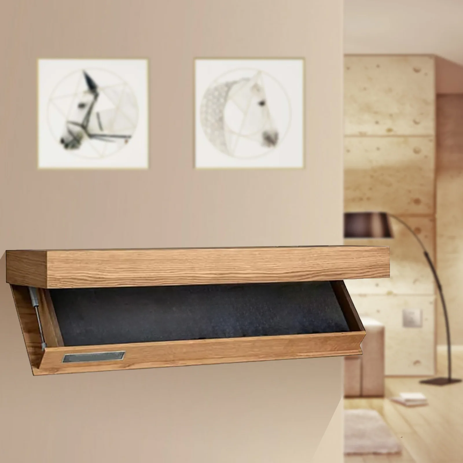 Floating Ledges with Hidden Storage Invisible Shelves for Home Decor and Valuables Security