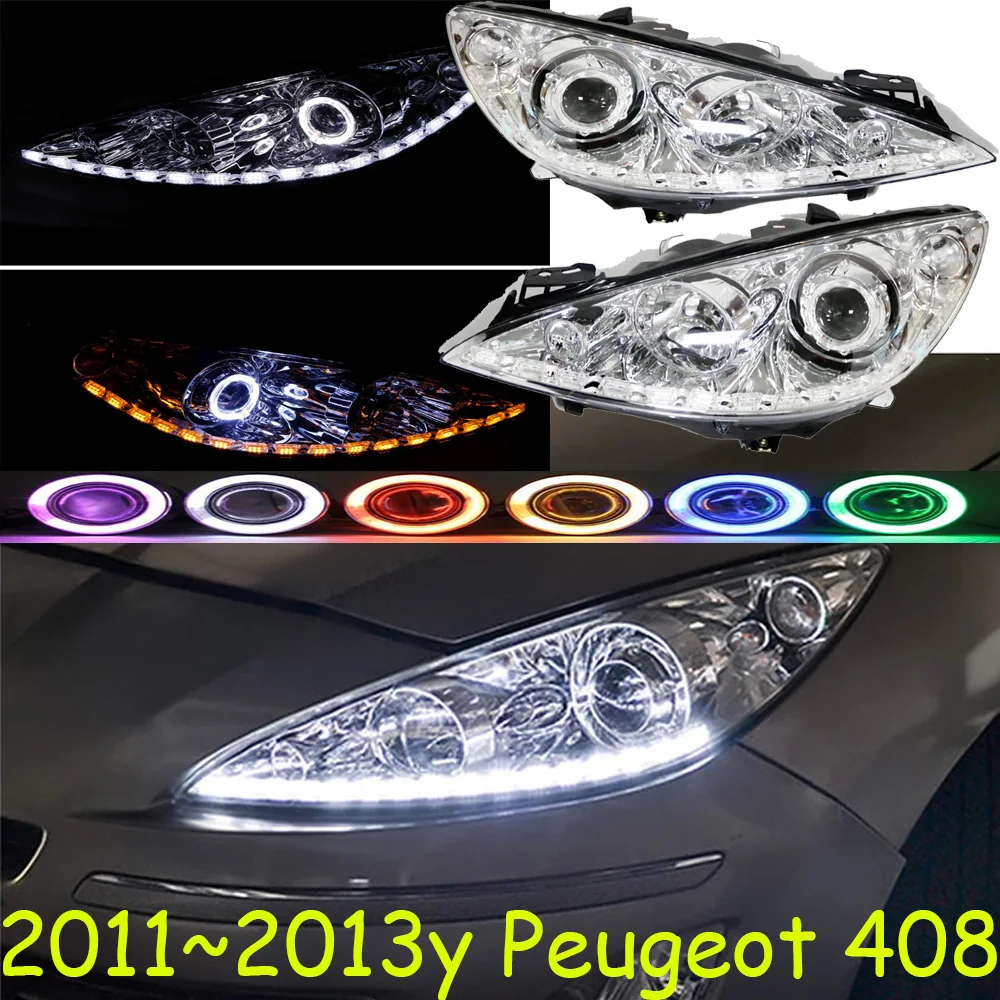 1set 2011~2013y car bumper for Peugeot 408 headlight Peugeot408 car accessories for Peugeot 408 fog light