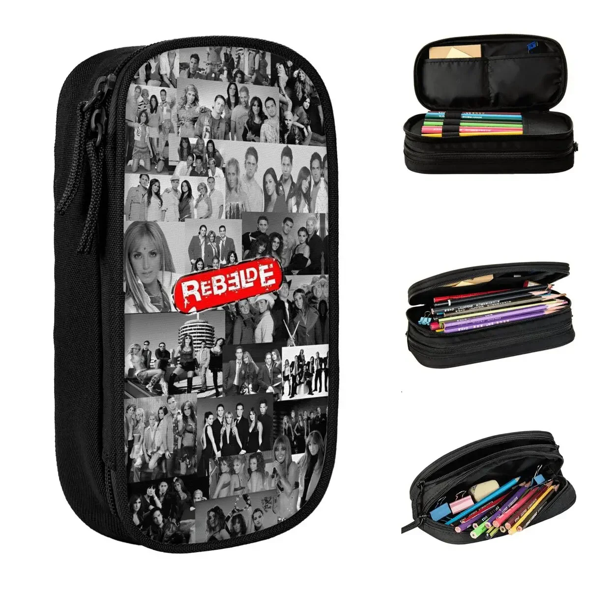 

Teens Rebelde Tv Drama Pencil Case Double Layer Large Capacity Office Supplies Pencilcase Birthday Gift