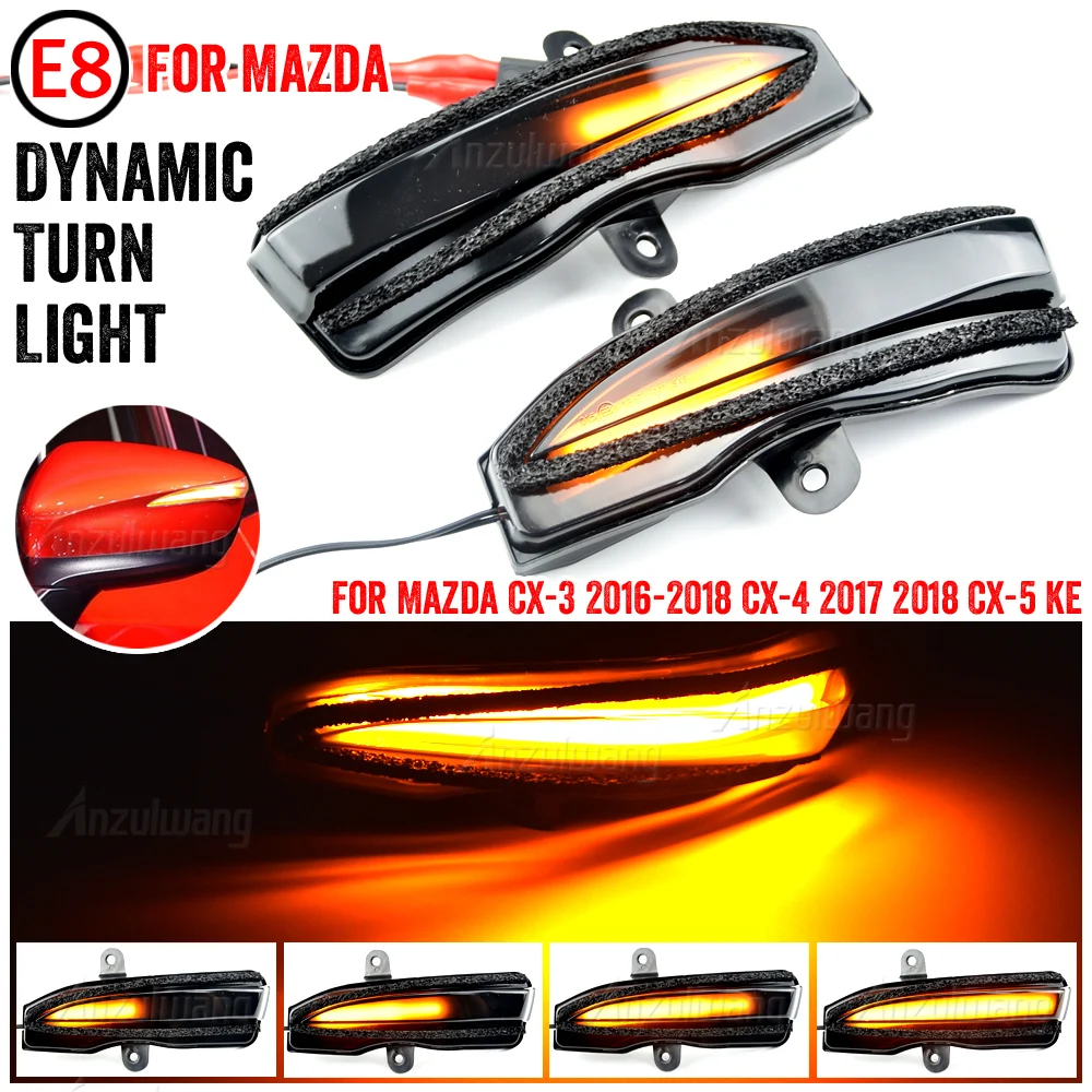 

LED Dynamic Car Blinker Side Mirror Marker Turn Signal Light Lamp Accessories For Mazda CX-3 CX3 2016-2018 CX-4 CX-5 CX5 2016